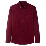 Casual Mens Corduroy Shirt Pure Cotton Long Sleeve Brown Thick Winter XXL Regular Fit New Model Male Button Down Shirts - shopwishi 