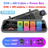 Jansite 10 inches Touch Screen 2.5K Car DVR stream media Dash camera Dual Lens Video Recorder Rearview mirror 1080P Rear camera