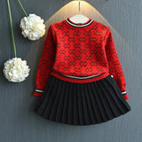 Girls Winter Clothes Set Long Sleeve Sweater Shirt and Skirt 2 Pcs Clothing Suit Spring Outfits for Kids Girl's Clothes