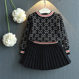 Girls Winter Clothes Set Long Sleeve Sweater Shirt and Skirt 2 Pcs Clothing Suit Spring Outfits for Kids Girl's Clothes