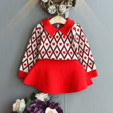Girls Winter Clothes Set Long Sleeve Sweater Shirt and Skirt 2 Pcs Clothing Suit Spring Outfits for Kids Girl's Clothes