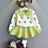 Girls Winter Clothes Set Long Sleeve Sweater Shirt and Skirt 2 Pcs Clothing Suit Spring Outfits for Kids Girl's Clothes