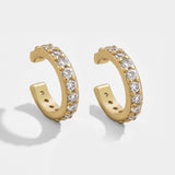 Trendy Pearl Clip on Earrings Earcuffs for Women Gold Color C Shaped Stackable CZ Ear Cuff No Pierced Party Wedding Jewelry 2020