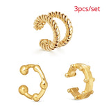 Trendy Pearl Clip on Earrings Earcuffs for Women Gold Color C Shaped Stackable CZ Ear Cuff No Pierced Party Wedding Jewelry 2020
