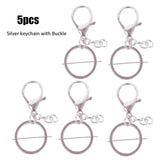 Silver Plated Metal Blank Keyring Keychain Split Ring Keyfob Key Holder Rings Women Men DIY Key Chains Accessories