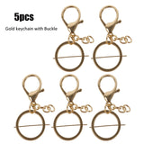 Silver Plated Metal Blank Keyring Keychain Split Ring Keyfob Key Holder Rings Women Men DIY Key Chains Accessories