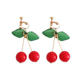 Hot Red Cherry Earings Sweet Fruit Cherry Eardrop Female Earings for Women