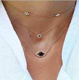 Black Stone Gold Necklace 19071005