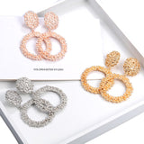 Ladies Big Vintage Earrings Gold Silver Geometric Statement Earrings Metal Earrings Hanging Fashion earrings for women