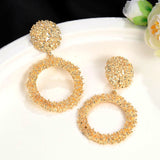 Ladies Big Vintage Earrings Gold Silver Geometric Statement Earrings Metal Earrings Hanging Fashion earrings for women