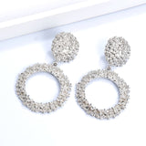 Ladies Big Vintage Earrings Gold Silver Geometric Statement Earrings Metal Earrings Hanging Fashion earrings for women