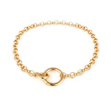 Vintage Punk Curb Chain Necklace for Women New Gold Silver Big Round Pendant Collar Choker Sweater Chain Necklaces