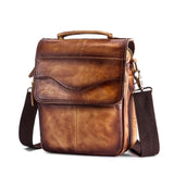 Quality Original Leather Male Casual Shoulder Messenger bag Cowhide Fashion Cross-body Bag 8" Pad Tote Mochila Satchel bag 144