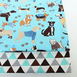 2PCS Dinosaur Dot, Fox  Animals Twill 100% Cotton Fabric,Patchwork Cloth,Sewing Quilting Fat Quarters Material For Baby&Child