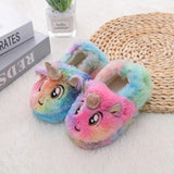 Winter Children's Slippers Boys Girls Home Slippers Cute Unicorn Rabbit Fashion Plush Shoes Comfortable Warm Winter Shoes - shopwishi 