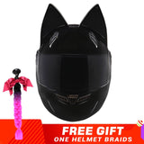 NITRINOS Motorcycle Helmet Women Personality Moto Capacete Black Helmet Full Face Moto Helmet Fashion Motorbike Helmet