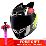 NITRINOS Motorcycle Helmet Women Personality Moto Capacete Black Helmet Full Face Moto Helmet Fashion Motorbike Helmet