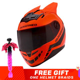 NITRINOS Motorcycle Helmet Women Personality Moto Capacete Black Helmet Full Face Moto Helmet Fashion Motorbike Helmet