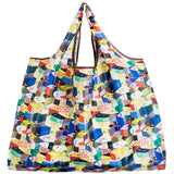 Big Thick Polyester Nylon Tote ECO Bag - Reusable & Portable Women's Foldable Shopping Bag