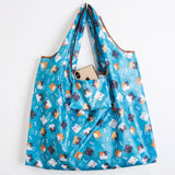 Big Thick Polyester Nylon Tote ECO Bag - Reusable & Portable Women's Foldable Shopping Bag