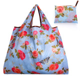 Big Thick Polyester Nylon Tote ECO Bag - Reusable & Portable Women's Foldable Shopping Bag