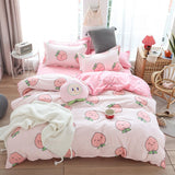 Solstice Home Textile Cyan Cute Cat Kitty Duvet Cover Pillow Case Bed Sheet Boy Kid Teen Girl Bedding Linens Set King Queen Twin