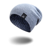 Mixed Color Baggy Beanies For Men Winter Hat Women's Outdoor Bonnet Skiing Hat Female Soft Acrylic Slouchy Knitted Hat For Boys