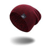 Mixed Color Baggy Beanies For Men Winter Hat Women's Outdoor Bonnet Skiing Hat Female Soft Acrylic Slouchy Knitted Hat For Boys