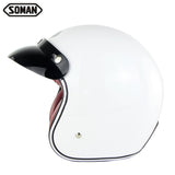 SOMAN Retro Helmet Motorcycle Open Face Helmet Leather Scooter Helmets Classic 3/4 Chopper Casco Moto Vintage Motorcycle Helmets