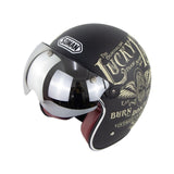 SOMAN Retro Helmet Motorcycle Open Face Helmet Leather Scooter Helmets Classic 3/4 Chopper Casco Moto Vintage Motorcycle Helmets