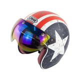 SOMAN Retro Helmet Motorcycle Open Face Helmet Leather Scooter Helmets Classic 3/4 Chopper Casco Moto Vintage Motorcycle Helmets