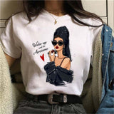 Maycaur Hot Sales Printed Female Tshirt Women Fashion Graphic Printed T-Shirt Harajuku Korean Style Short Sleeves Clothes Female
