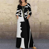 Elegant Floral Print Split Maxi Dresses Women Autumn Deep V Neck Flare Sleeve Party Dress Ladies Sexy Plus Size Slim Dress Belt