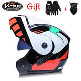 New Flip Up Motorcycle Helmet Motorbike Modular Dual Lens Motocross Moto Helmet Crash Full Face Helmets Casco Moto Casque