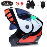 New Flip Up Motorcycle Helmet Motorbike Modular Dual Lens Motocross Moto Helmet Crash Full Face Helmets Casco Moto Casque