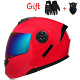 New Flip Up Motorcycle Helmet Motorbike Modular Dual Lens Motocross Moto Helmet Crash Full Face Helmets Casco Moto Casque