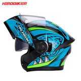HEROBIKER Motorcycle Helmet Motorbike Modular Dual Lens Helmet Motorcycle Motocross Crash Full Face Helmets Casco Moto Casque#