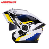 HEROBIKER Motorcycle Helmet Motorbike Modular Dual Lens Helmet Motorcycle Motocross Crash Full Face Helmets Casco Moto Casque#