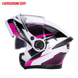 HEROBIKER Motorcycle Helmet Motorbike Modular Dual Lens Helmet Motorcycle Motocross Crash Full Face Helmets Casco Moto Casque#
