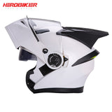 HEROBIKER Motorcycle Helmet Motorbike Modular Dual Lens Helmet Motorcycle Motocross Crash Full Face Helmets Casco Moto Casque#