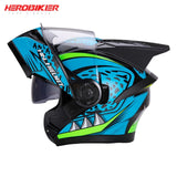 HEROBIKER Motorcycle Helmet Motorbike Modular Dual Lens Helmet Motorcycle Motocross Crash Full Face Helmets Casco Moto Casque#