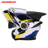 HEROBIKER Motorcycle Helmet Motorbike Modular Dual Lens Helmet Motorcycle Motocross Crash Full Face Helmets Casco Moto Casque#