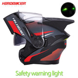HEROBIKER Motorcycle Helmet Motorbike Modular Dual Lens Helmet Motorcycle Motocross Crash Full Face Helmets Casco Moto Casque#