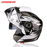 HEROBIKER Motorcycle Helmet Motorbike Modular Dual Lens Helmet Motorcycle Motocross Crash Full Face Helmets Casco Moto Casque#