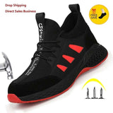Breathable Lightweight Work Shoes with Steel Toe Cap