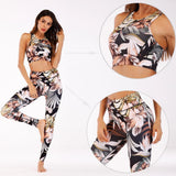 Seamless Floral Print Sports Yoga Set Gym Fitness Tracksuit Fashion