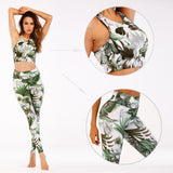 Seamless Floral Print Sports Yoga Set Gym Fitness Tracksuit Fashion