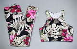 Seamless Floral Print Sports Yoga Set Gym Fitness Tracksuit Fashion