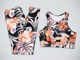 Seamless Floral Print Sports Yoga Set Gym Fitness Tracksuit Fashion