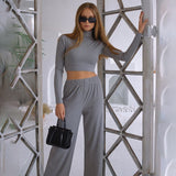 InstaHot wide leg pant and Crop Top Two Piece